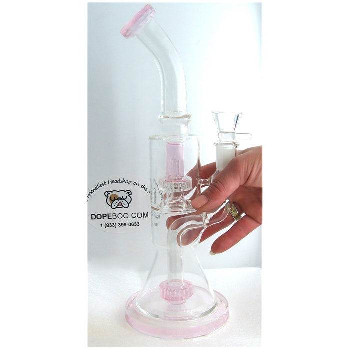 12" Double Matrix Perc Glass Bong by Boo Glass