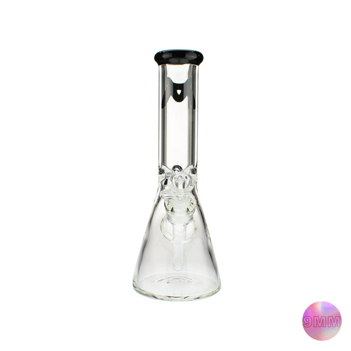 12" x 9mm Classic Beaker Bong Color Accent