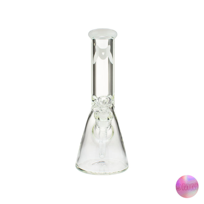 12" x 9mm Classic Beaker Bong Color Accent