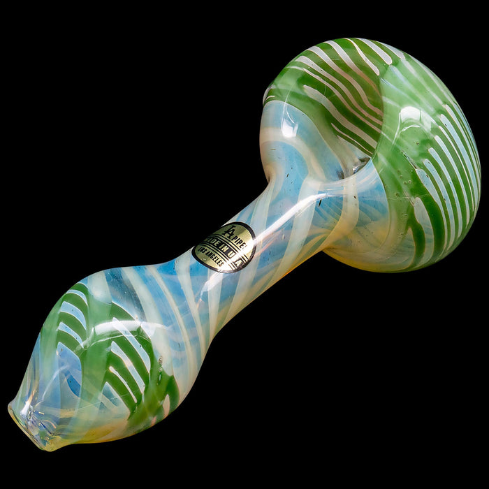 "Twisty Cane" Spoon Glass Pipe (Various Colors)