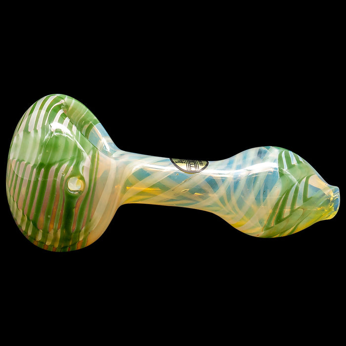 "Twisty Cane" Spoon Glass Pipe (Various Colors)