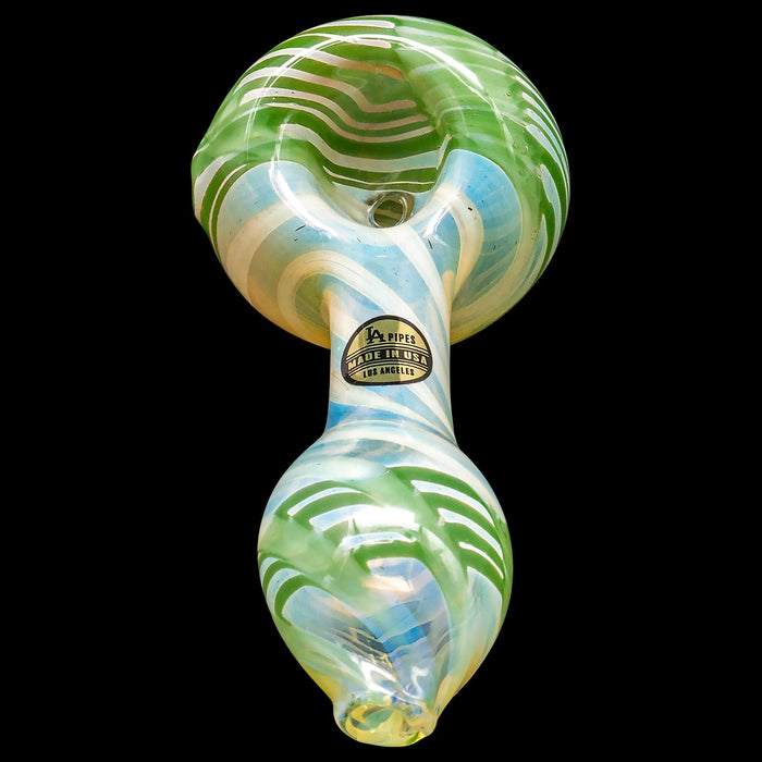 "Twisty Cane" Spoon Glass Pipe (Various Colors)