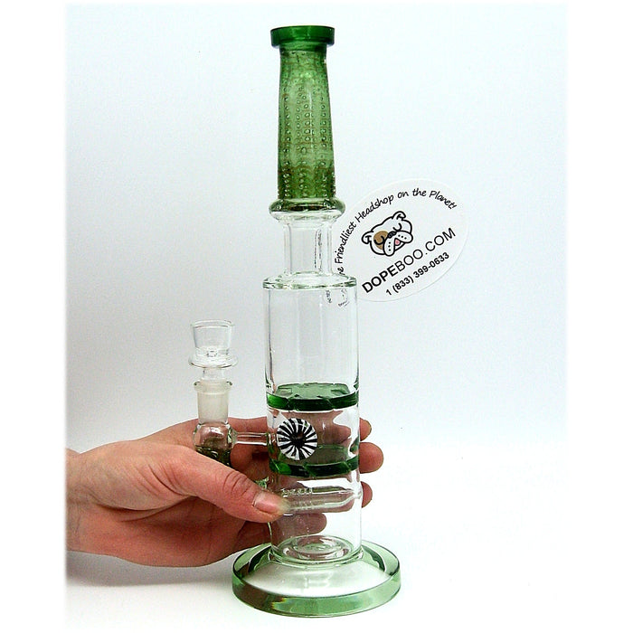 14 Inch Heady Glass Bong with Triple Percs