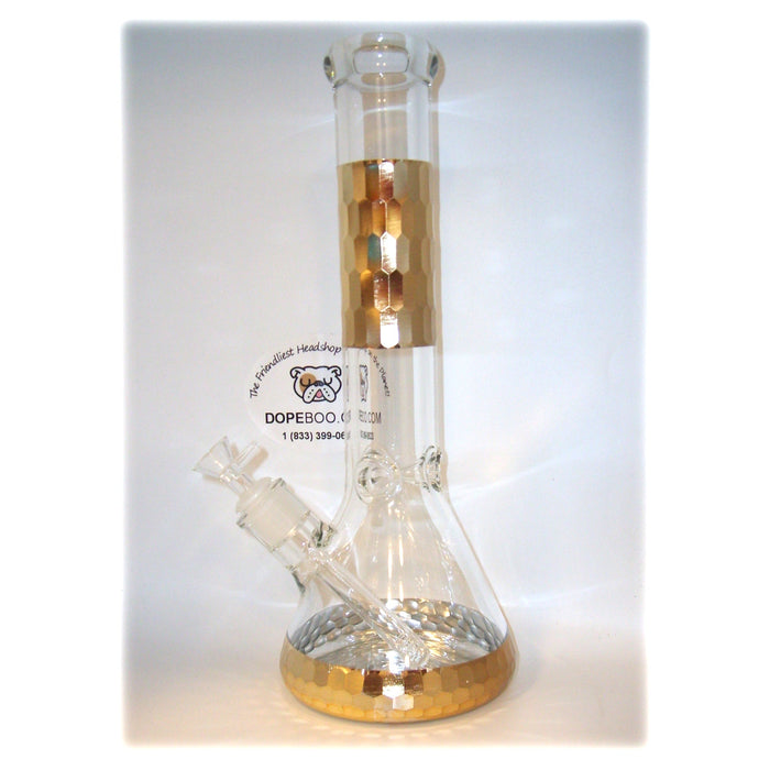 14 Inch Diamond Cut Designer Beaker Bong - Thick Glass 7mm