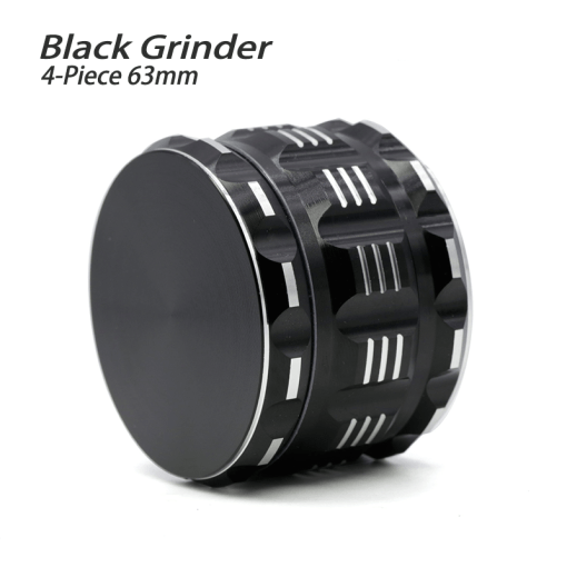 Waxmaid 4-Piece Polygon Herb Grinder Black 63mm