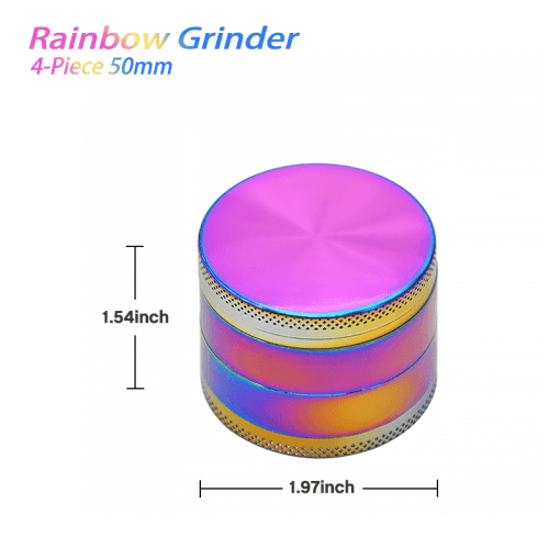 Waxmaid 4-Piece Rainbow Dry Herb Grinder 50mm