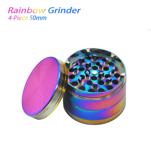 Waxmaid 4-Piece Rainbow Dry Herb Grinder 50mm