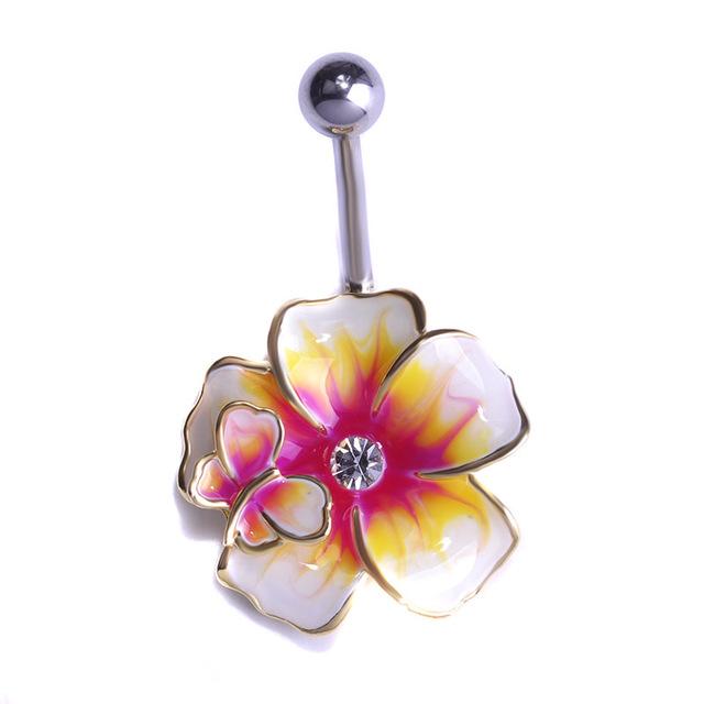 “Enameled Flower” Navel Ring - Patientopia, The Community Smoke Shop