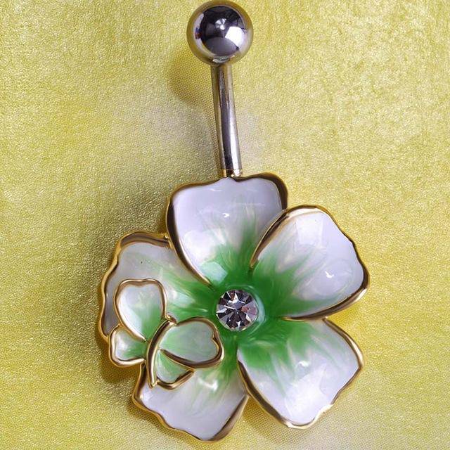 “Enameled Flower” Navel Ring - Patientopia, The Community Smoke Shop