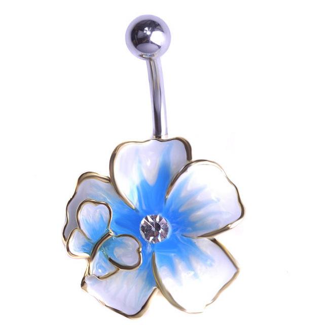 “Enameled Flower” Navel Ring - Patientopia, The Community Smoke Shop