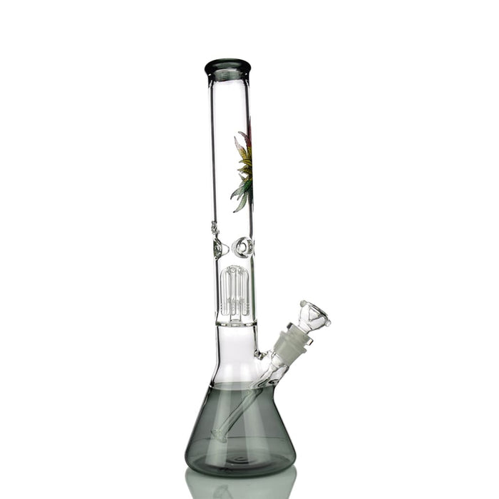 Glass Beaker Bong with Tall Ships Design 20" Made in Usa