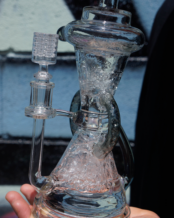 12" AFM Glass Looking Glass Clear Recycler Dab Rig