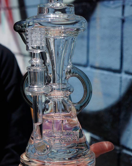 12" AFM Glass Looking Glass Clear Recycler Dab Rig