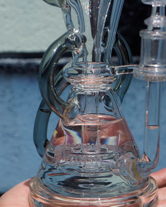 12" AFM Glass Looking Glass Clear Recycler Dab Rig