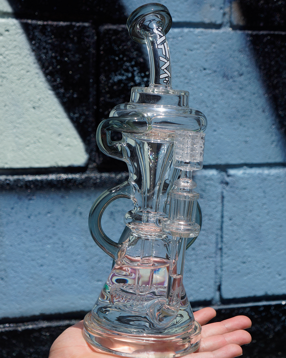 12" AFM Glass Looking Glass Clear Recycler Dab Rig