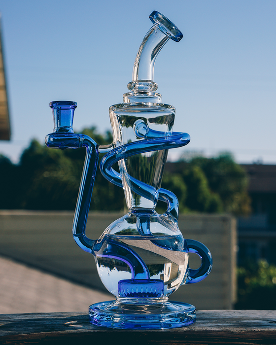 10.5" AFM Glass Swirly Wiry Glass Recycler Dab Rig