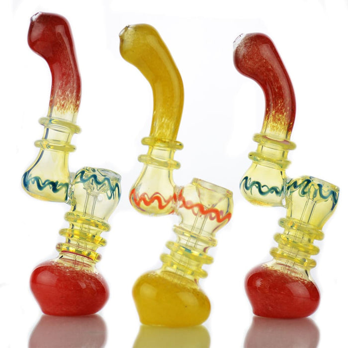 Body Fume Glass Frit Bubbler With 8 Rings