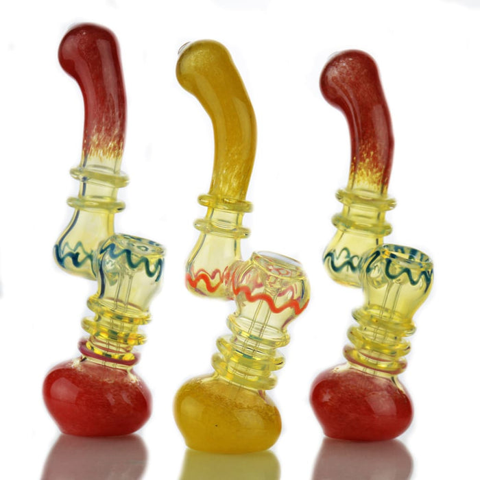 Body Fume Glass Frit Bubbler With 8 Rings