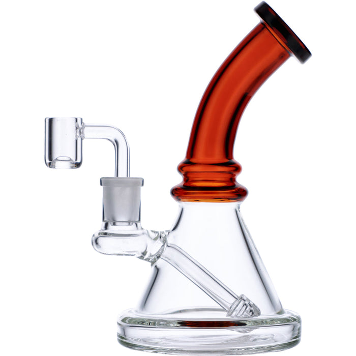 7" Mini Bent Neck Waterpipe - Amber