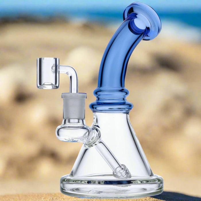 7" Mini Bent Neck Waterpipe - Blue