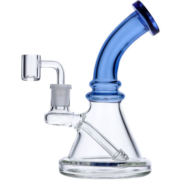 7" Mini Bent Neck Waterpipe - Blue