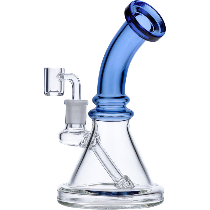 7" Mini Bent Neck Waterpipe - Blue