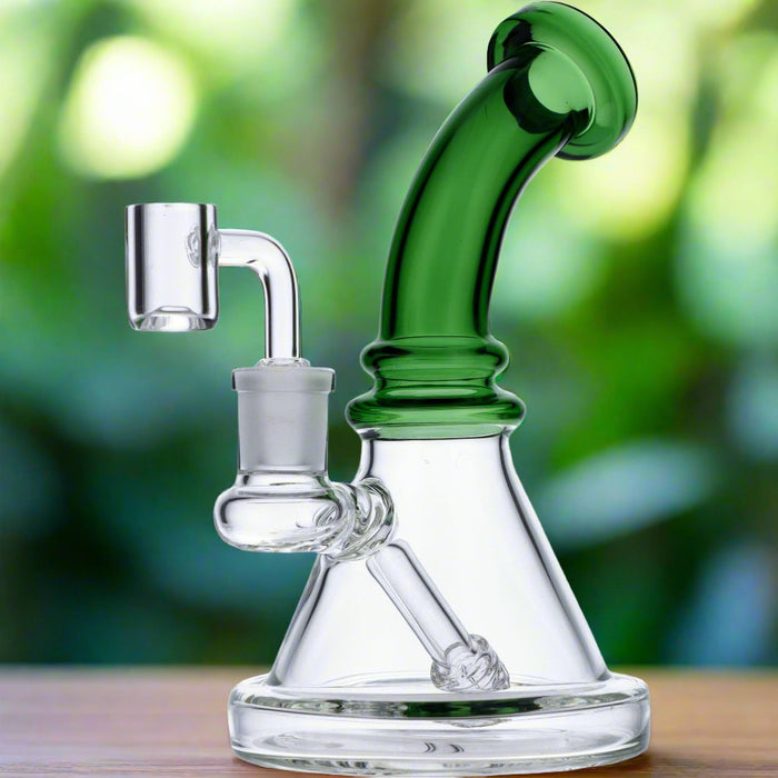 7" Mini Bent Neck Waterpipe - Green