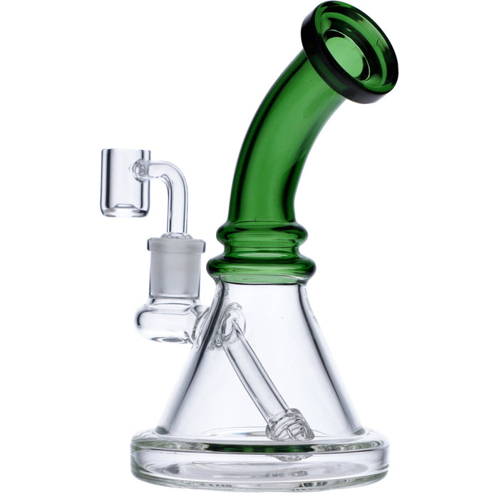 7" Mini Bent Neck Waterpipe - Green