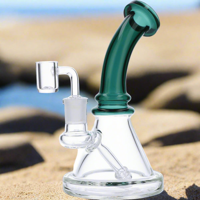 7" Mini Bent Neck Waterpipe - Teal