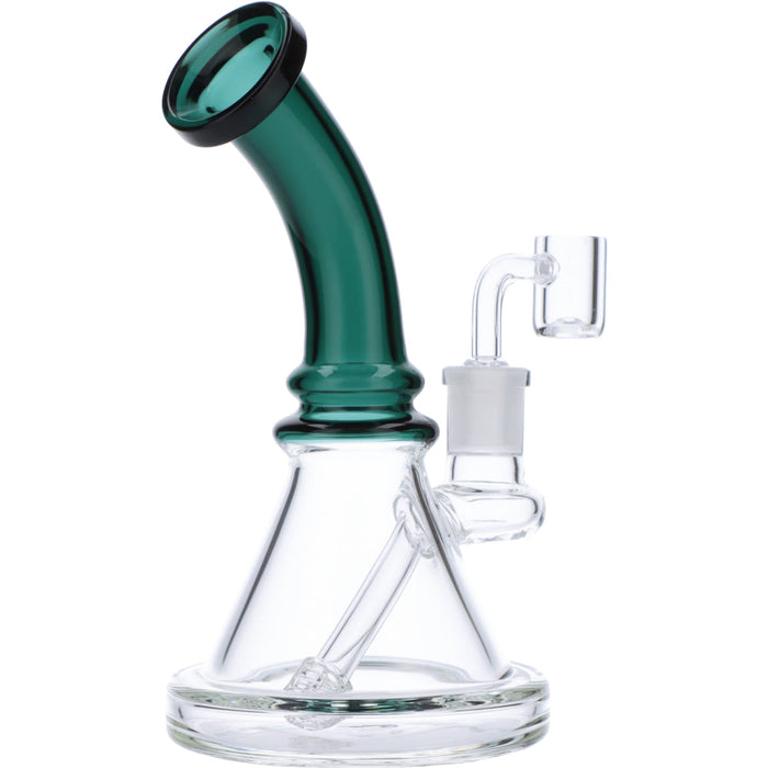 7" Mini Bent Neck Waterpipe - Teal