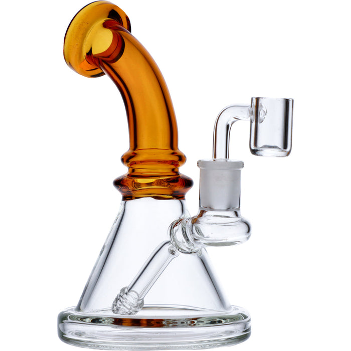 7" Mini Bent Neck Waterpipe - Yellow