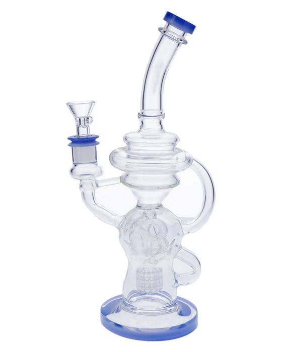 Bent Neck Bong w/Bowl - Milky Blue