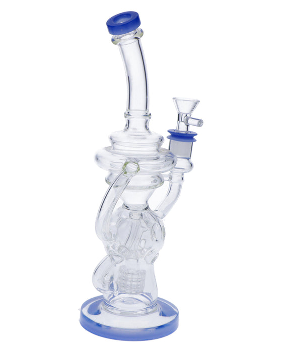 Bent Neck Bong w/Bowl - Milky Blue