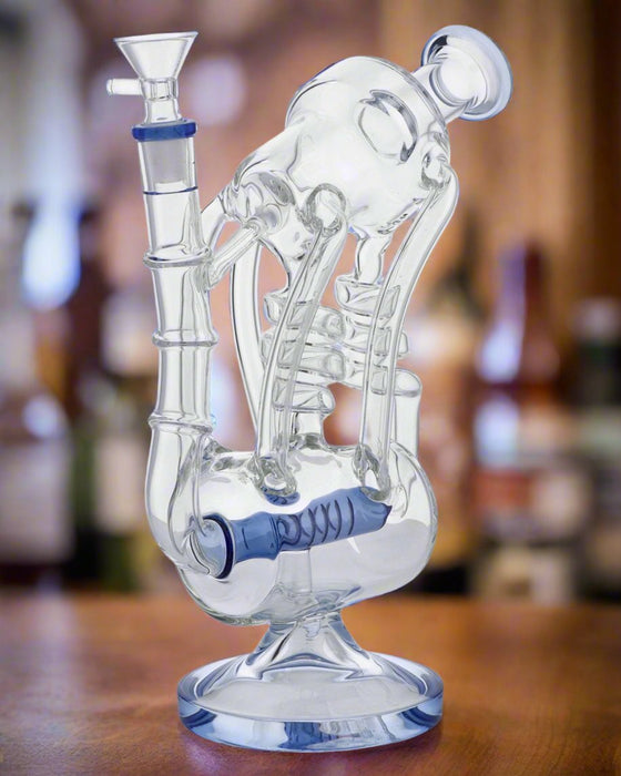 Bent Neck Bong w/Quartz-Blue Bowl