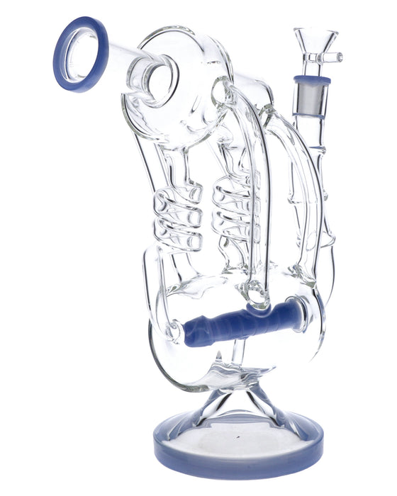 "Milky Blue" - Bent Neck Bong w/Bowl