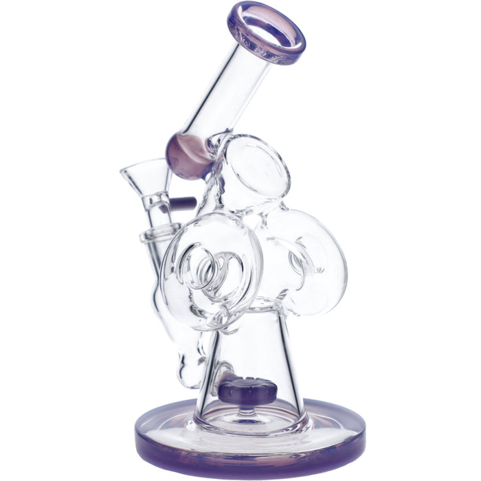 7" Hourglass Base Water Pipe - Milky Purple