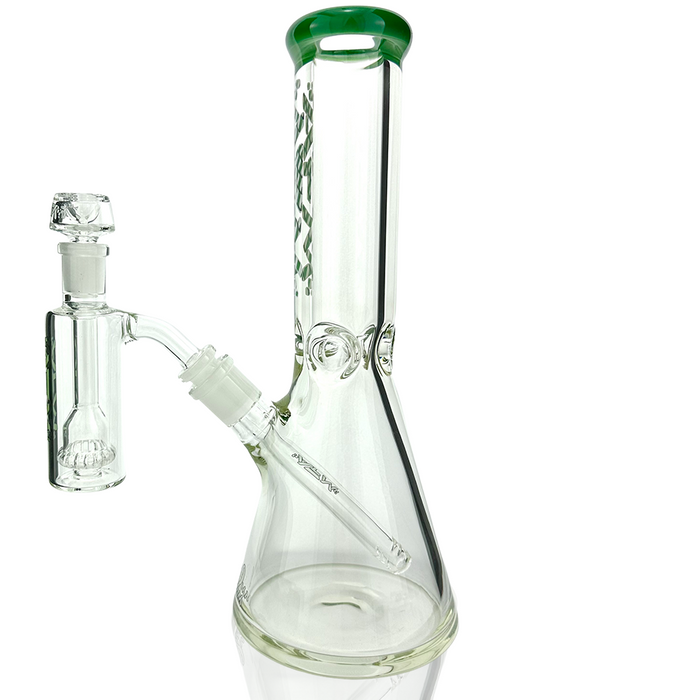 12" AFM Glass Candy Cane 9mm Glass Beaker Bong Set