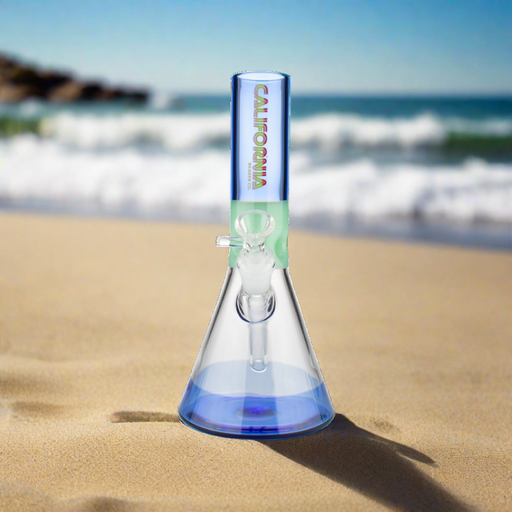 10" California Beaker - Ocean - Olde Smoke Shop