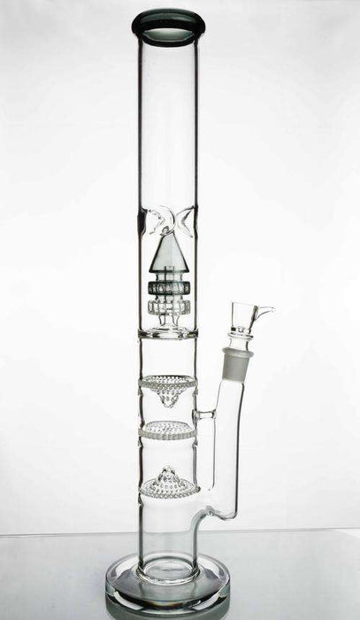 18 Inch Tall Bong w/ Double Matrix Perc PLUS Three Honeycomb Percs