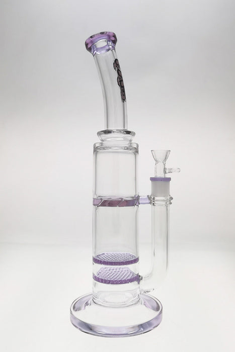TAG - 16" Bent Neck Double Honeycomb w/ Spinning Splash Guard (18MM Female) - Olde Smoke Shop