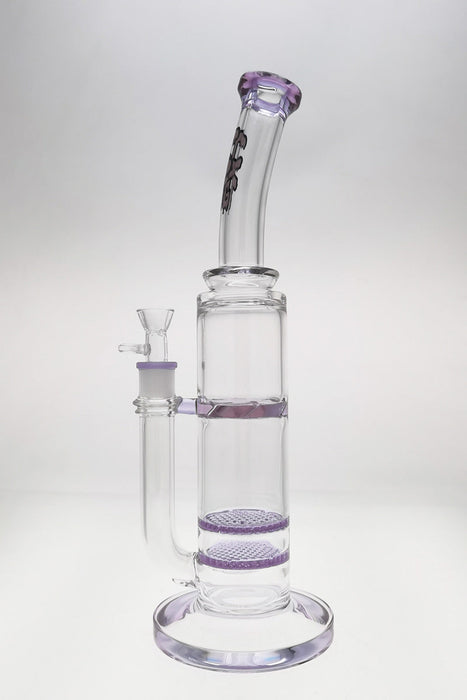 TAG - 16" Bent Neck Double Honeycomb w/ Spinning Splash Guard (18MM Female) - Olde Smoke Shop