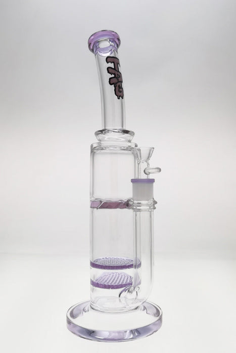 TAG - 16" Bent Neck Double Honeycomb w/ Spinning Splash Guard (18MM Female) - Olde Smoke Shop