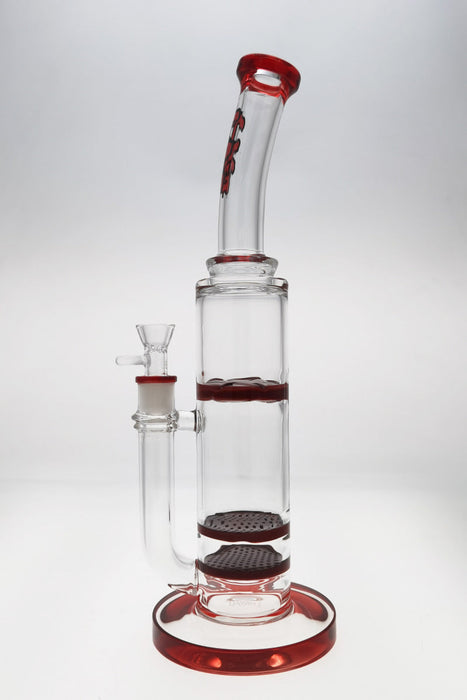 TAG - 16" Bent Neck Double Honeycomb w/ Spinning Splash Guard (18MM Female) - Olde Smoke Shop