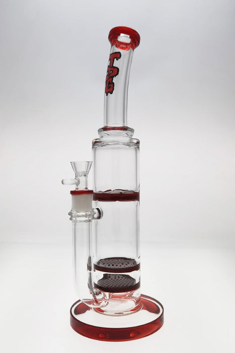 TAG - 16" Bent Neck Double Honeycomb w/ Spinning Splash Guard (18MM Female) - Olde Smoke Shop