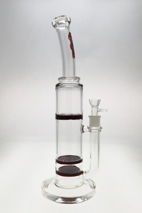TAG - 16" Bent Neck Double Honeycomb w/ Spinning Splash Guard (18MM Female) - Olde Smoke Shop