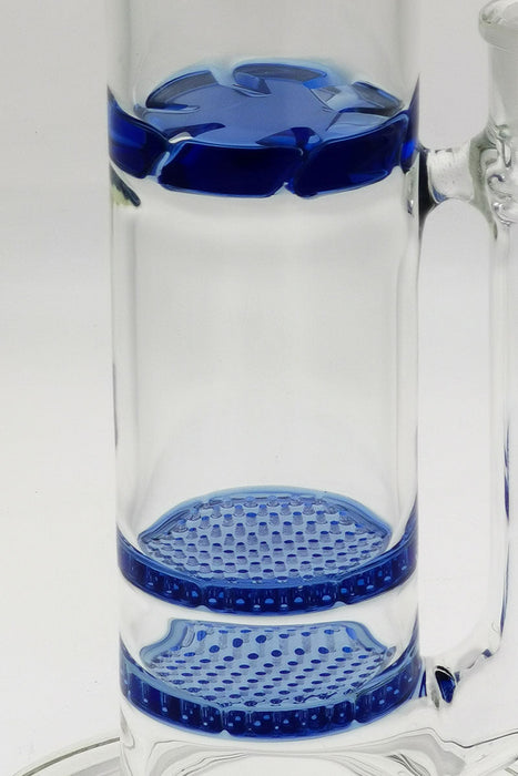 TAG - 16" Bent Neck Double Honeycomb w/ Spinning Splash Guard (18MM Female) - Olde Smoke Shop