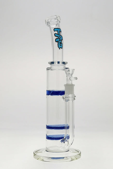 TAG - 16" Bent Neck Double Honeycomb w/ Spinning Splash Guard (18MM Female) - Olde Smoke Shop