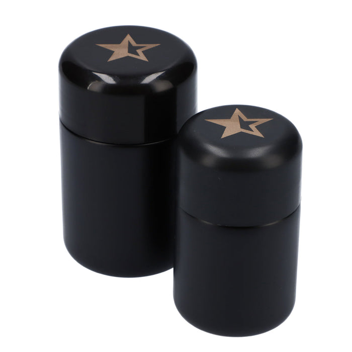 Black Glass Stash Jar by Famous Brandz