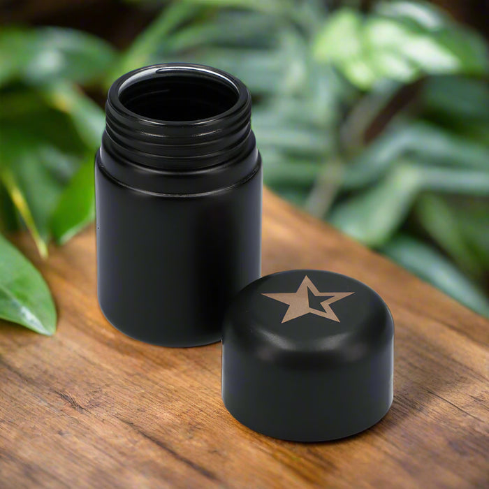 Black Glass Stash Jar by Famous Brandz