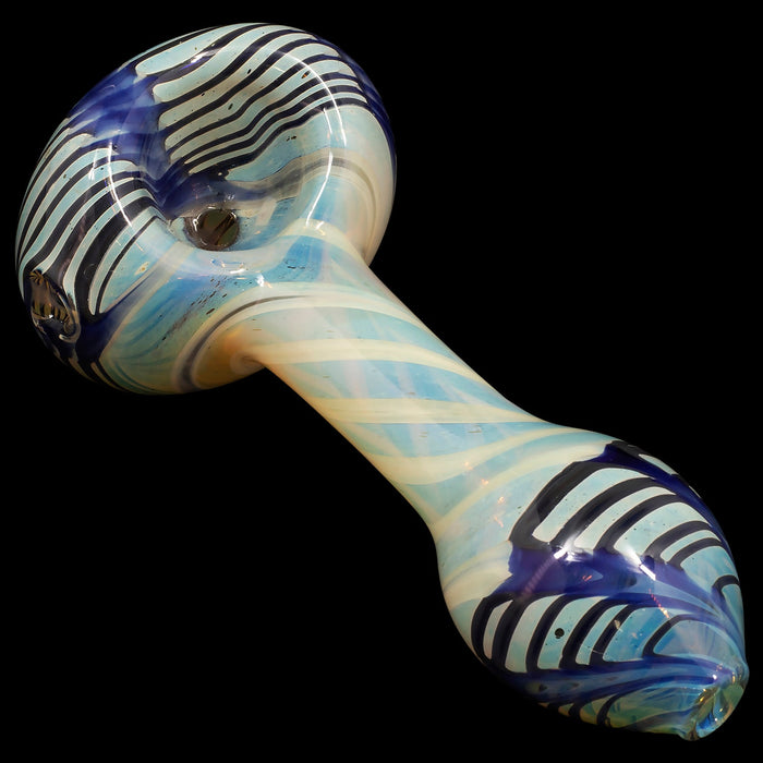 "Twisty Cane" Spoon Glass Pipe (Various Colors)